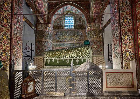 inside shot of Mausoleum and museum of Mevlana Rumi