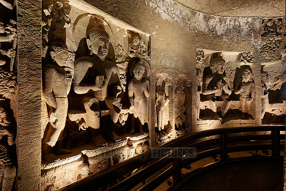 stone carvings of Cave No. 26 of Ajanta caves