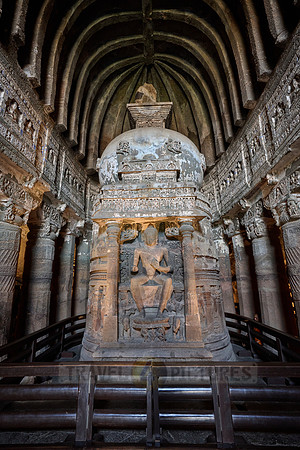 interior shot of Cave No. 26 of Ajanta caves