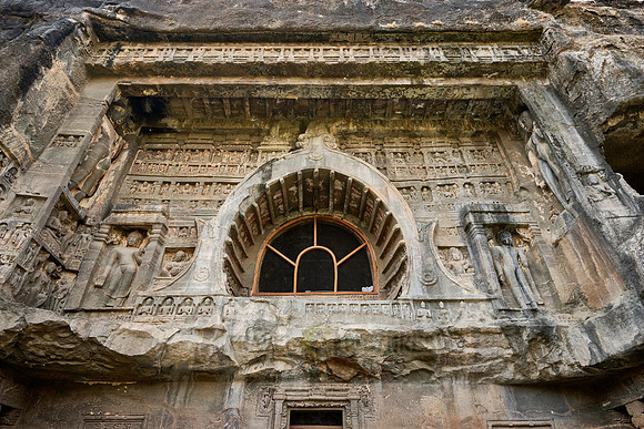 Ajanta caves, facade of Cave No. 26, Aurangabad