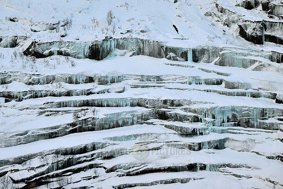 landscape with icicle at road to Nusfjord