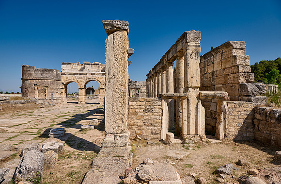 Latrines and Frontinus Gate or Nothern Gate in Greek Hierapolis
