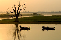 sunset over U Bein Bridge of Mandalay