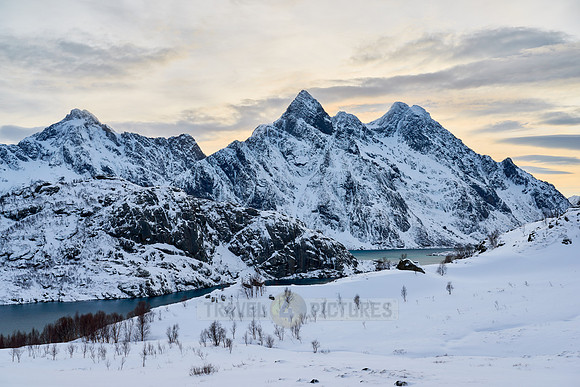 winter landscape from Viewpoint Sortland & Steinsfjorden, Lofoten
