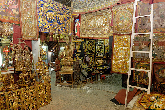 showroom of tapestry, marionettes and other souvenirs