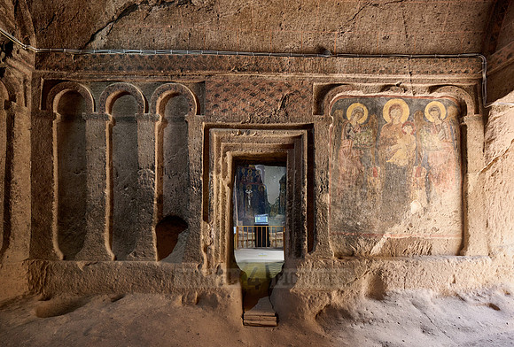Religious murals in Gumusler Cave Monastery