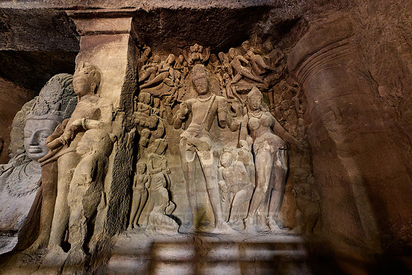 Elephanta caves, Gangadhara Shiva, Mumbai