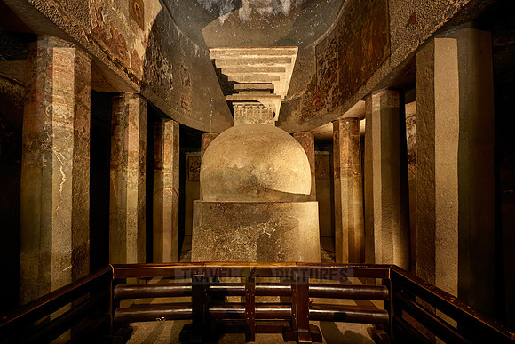 Ajanta caves, interior shot of Cave No. 9