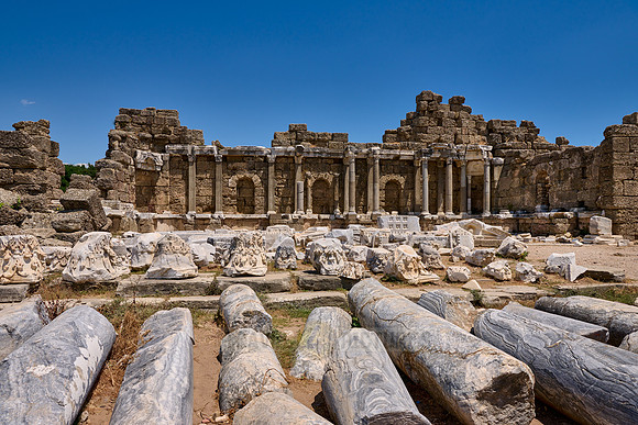 State Agora in ruins of the Roman city of Side