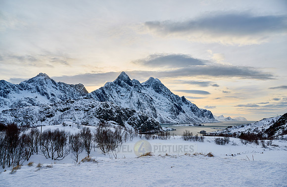 winter landscape from Viewpoint Sortland & Steinsfjorden, Lofoten