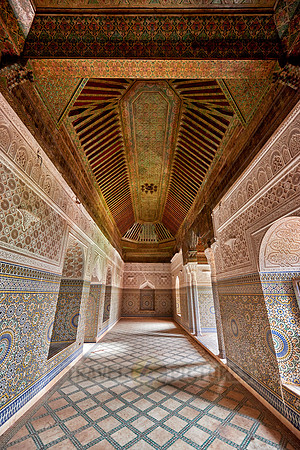 interior view with strong decoration of Telouet