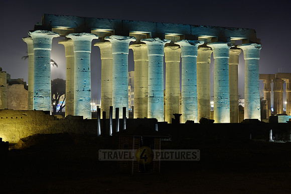 night shot of colonnade