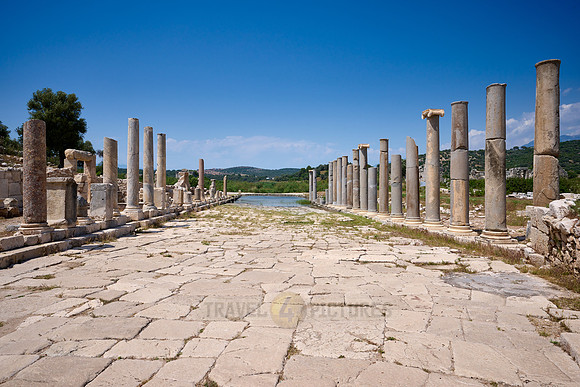 collonnaded harbor street of Patara