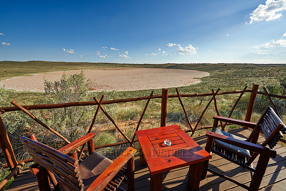 Blick von einer Terrasse der Xaus Lodge |view from terrace of Xaus Lodge|