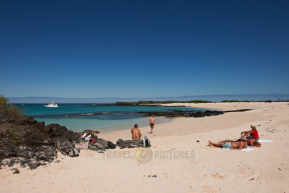 tourists at beach of at Santa Cruz
