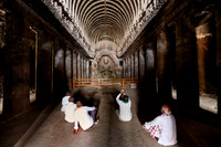 interior shot of Ellora Chaitya Cave No. 10
