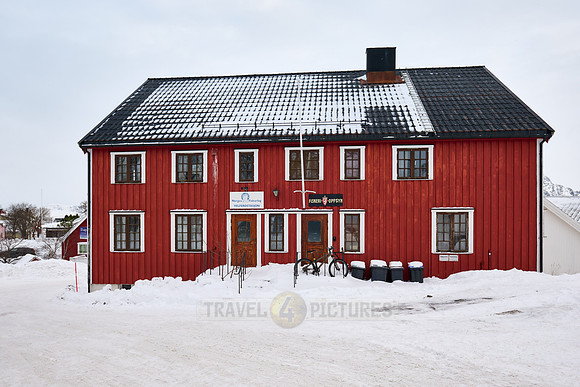 colorful wooden buildings of Henningsvær, Lofoten