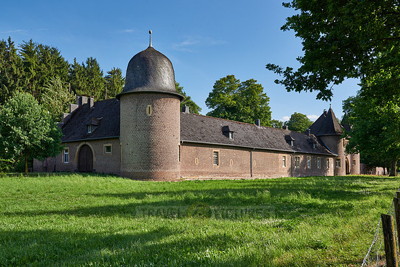 outer wall and gate to private Rimburg castle, Uebach-Palenberg