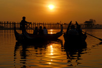 sunset over U Bein Bridge of Mandalay