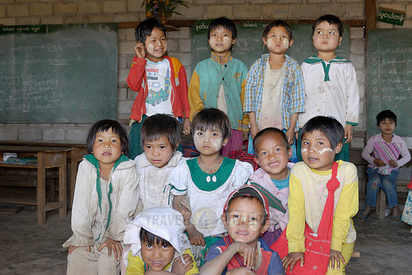School children in a rural village near Lake Inle