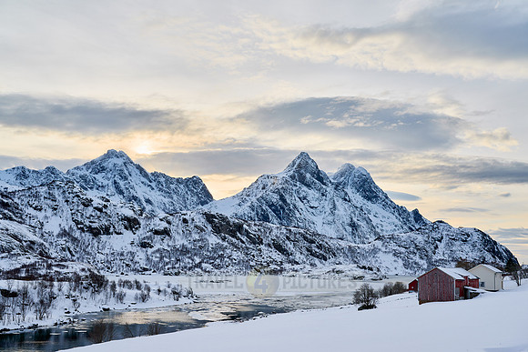 winter landscape from Viewpoint Sortland & Steinsfjorden, Lofoten