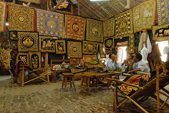 showroom of tapestry, marionettes and other souvenirs