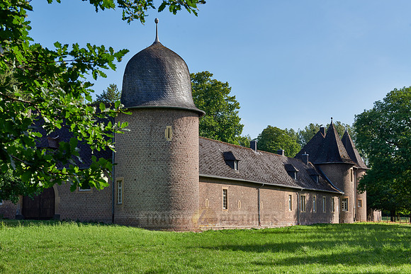 outer wall and gate to private Rimburg castle, Uebach-Palenberg