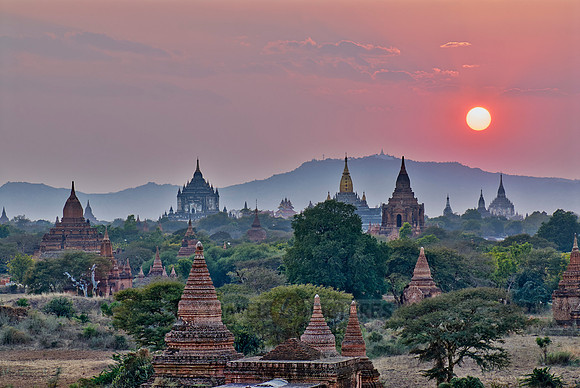 sunset over Bagan