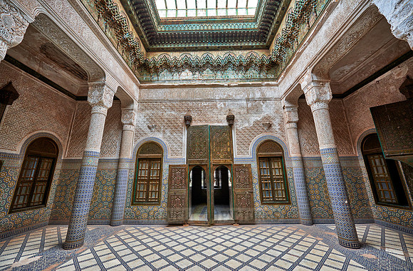 interior view with strong decoration of Telouet