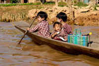rowing boat on lake