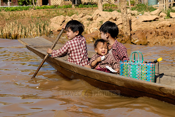 rowing boat on lake