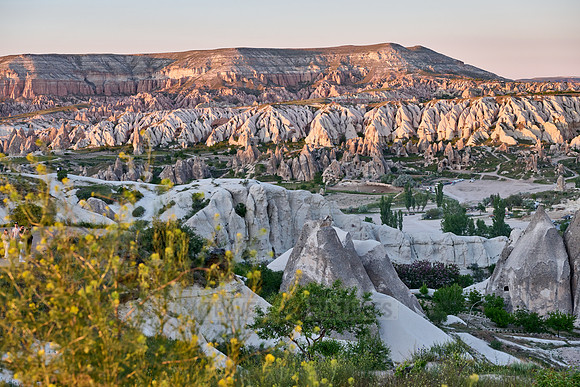 View from sunrise point of Goreme over landscape of Cappadocia