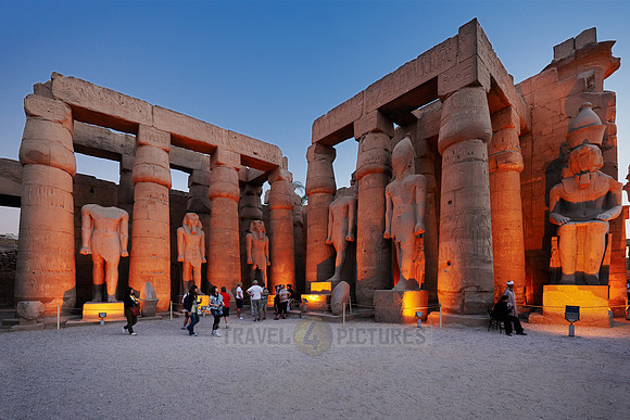 night shot Peristyle Courtyard of Ramesses II inside Temple