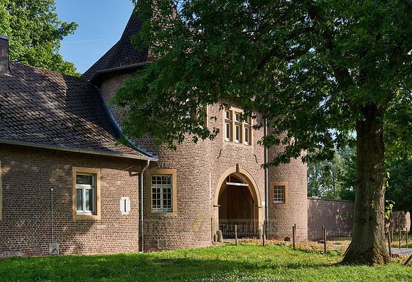 outer wall and gate to private Rimburg castle, Uebach-Palenberg