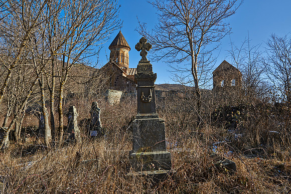 graveyard with tombs