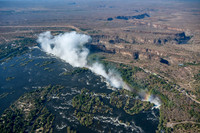 Aerial view from a helicopter of Victoria Falls