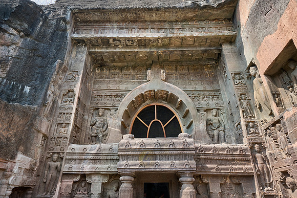Ajanta caves, facade of cave 19, Aurangabad