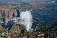 Aerial view from a helicopter of Victoria Falls