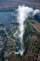 Aerial view from a helicopter of Victoria Falls
