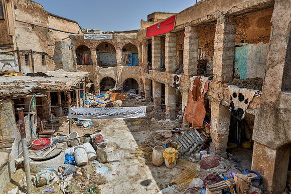 morbid leather tannery in Old Fez