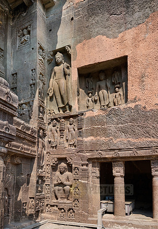 Ajanta caves, facade of cave 19, Aurangabad