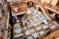 refurbished leather tannery in Old Fez