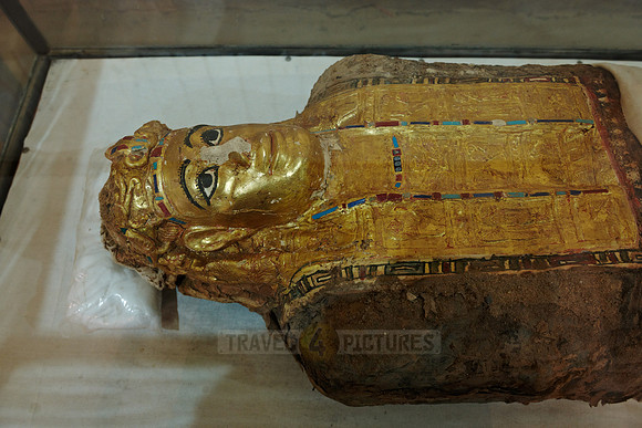 golden mummy in museum of Bahariya