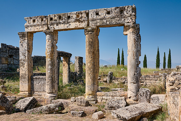 Columns on the main road through the Greek Hierapolis