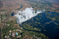 Aerial view from a helicopter of Victoria Falls