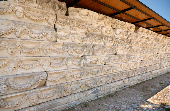 Face reliefs in the entrance area of Aphrodisias