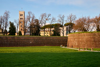 city wall and Cathedral of Lucca