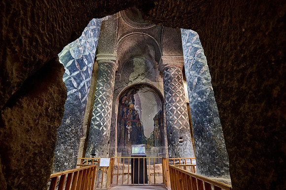 Religious murals in Gumusler Cave Monastery