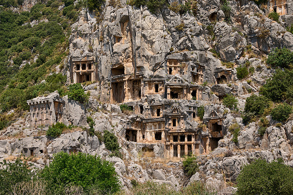 Lycian rock tombs in a rock face of Myra Ancient City