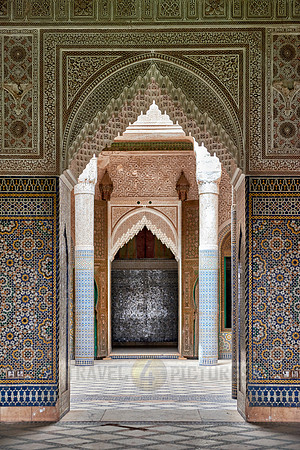 interior view with strong decoration of Telouet